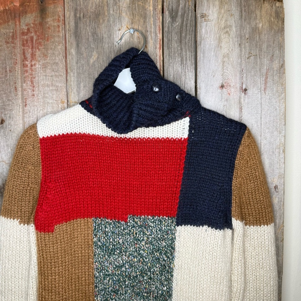 Vanessa Bruno Athe Patchwork Knit Pullover Turtle… - image 7